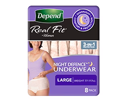 Depend Real Fit Night Defence Pants Large Female